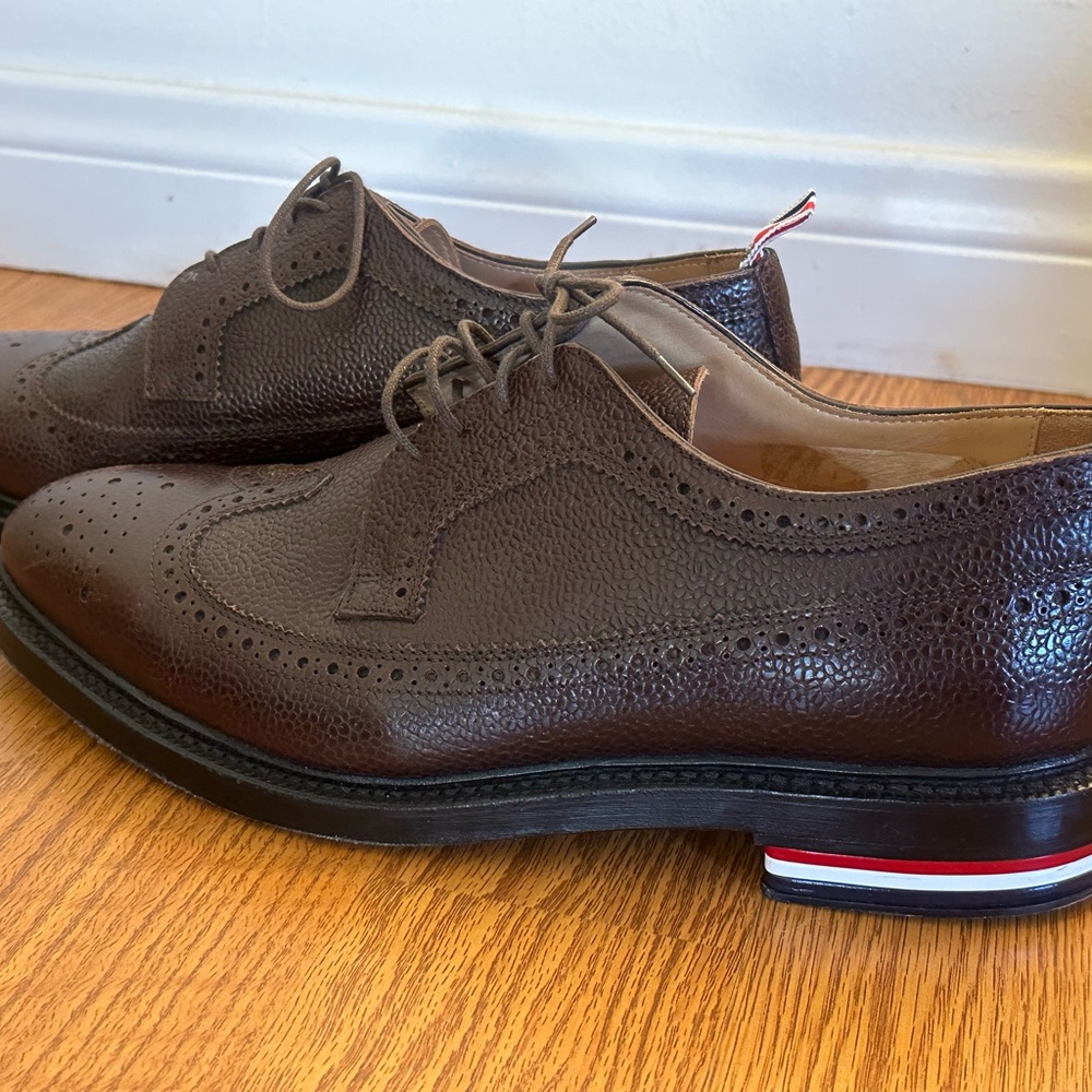 Thom Browne Pebble Grain Leather Longwing Derby Shoes - Men 10.5US/43.5EU - Picture 11 of 16